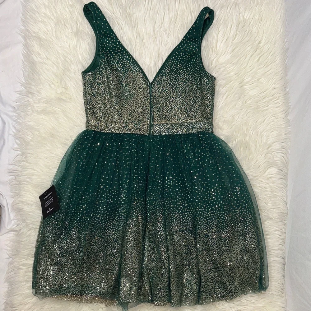 NWT Lulus Sparkling Green Tulle Party Dress for woman size S